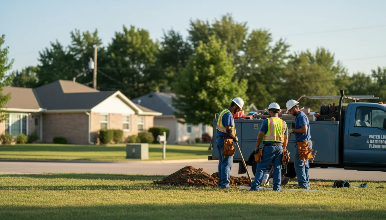 Residential water line and bathroom plumbing service in Knowlesville, NY